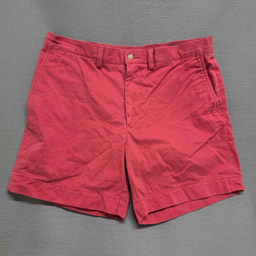 Polo Ralph Lauren Mens‎ Chino Shorts Red Pink Salmon Cotton Twill 33 6 Inseam